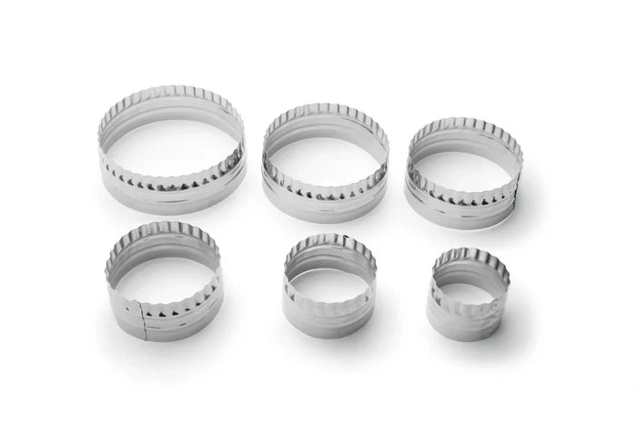 Fox Run Plain and Crinkled Circle Cookie Cutter - set of 6