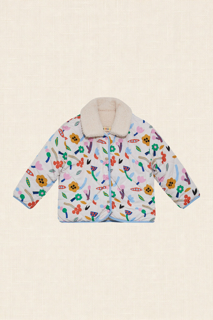 Funny Flower Reversible Sherpa Jacket