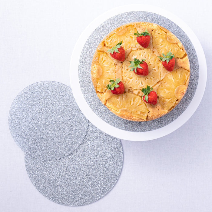 TheMix Shop Bakeware Glitter Cake Board Silver Set of 3