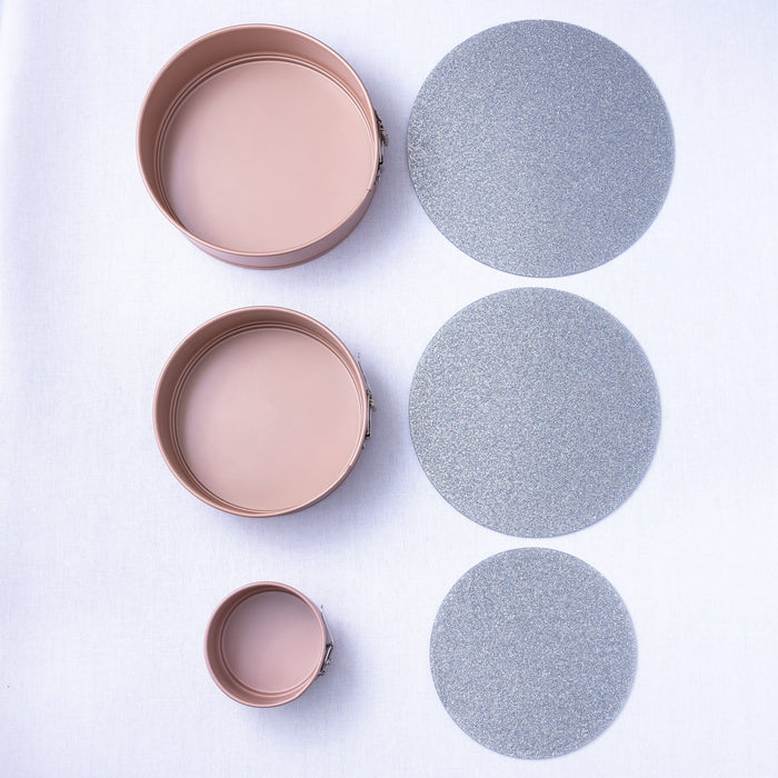 TheMix Shop Bakeware Glitter Cake Board Silver Set of 3