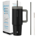 Grosche ASPEN Insulated Tumbler with Handle and Straw, 40oz - Graphite Black