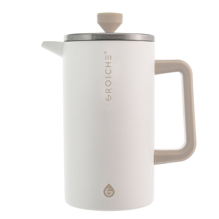 Grosche DUBLIN Stainless Steel Double Walled French Press - 34 fl. oz / 1000ml - White