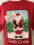 Hatley Christmas T Shirt Santa Claus Stop Global Warming 2 Sizes Medium, Xtra Large Red Unisex - Olde Church Emporium