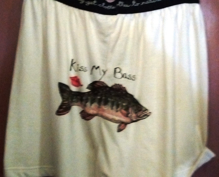 Hatley Kiss My Bass Briefs 3 Sizes Medium, Large X Large Cream Color - Olde Church Emporium