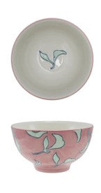 Hazel Mazel Hand-Painted Stoneware Bowl with Wax Relief Botanica / 4 Color Options
