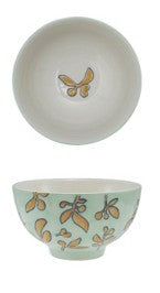 Hazel Mazel Hand-Painted Stoneware Bowl with Wax Relief Botanica / 4 Color Options