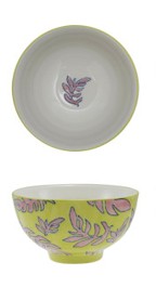 Hazel Mazel Hand-Painted Stoneware Bowl with Wax Relief Botanica / 4 Color Options