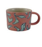 Hazel Mazel Hand-Painted Stoneware Mug with Wax Relief Bo 10 oz./ 4 Color Options