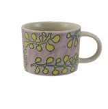 Hazel Mazel Hand-Painted Stoneware Mug with Wax Relief Bo 10 oz./ 4 Color Options
