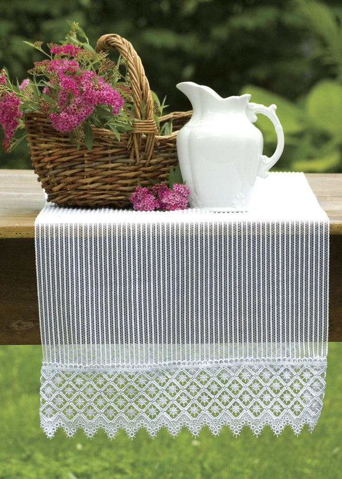 Heritage Lace - Chelsea Collection - Valances, Tiers, Panels, Table top in White, Ecru, Flax - Olde Church Emporium