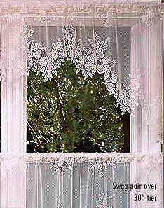 Heritage Lace English Country Rose Collection - Curtains, Placemats, Doilies, Runners, Made in U.S.A. - Olde Church Emporium