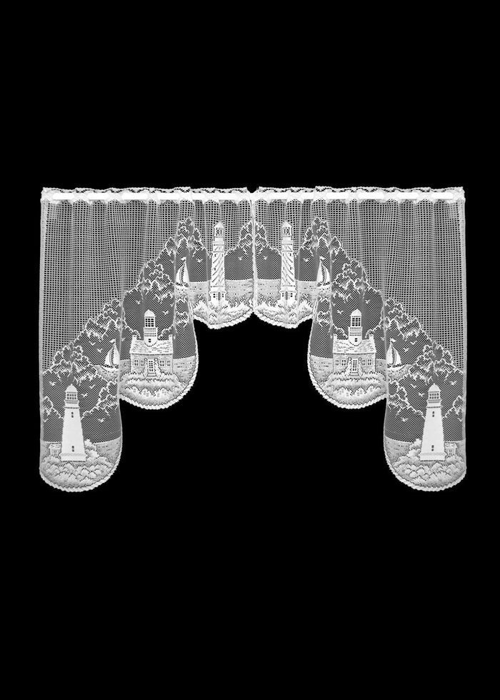 Heritage Lace Lighthouse Valances, Tiers,  Shower Curtains, White