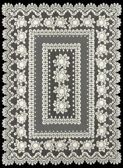 Heritage Lace Rose Collection - Doilies, Table Toppers, Tablecloths, Ecru White Made in U.S.A - Olde Church Emporium
