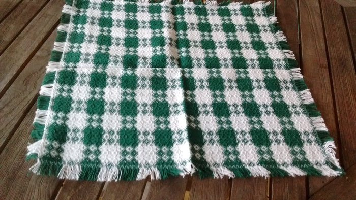 Homespun Green and White Tavern Check Napkins 18 Inch Square Made in USA