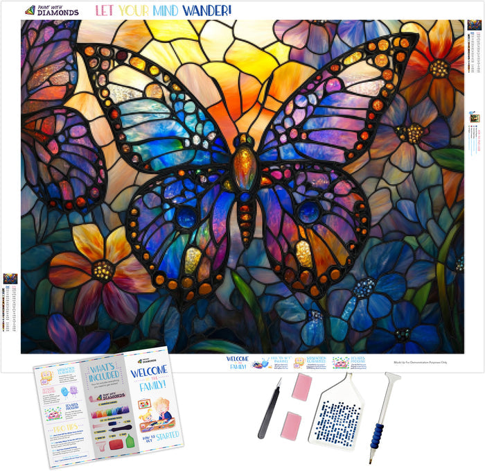 Iridescent Butterflies Flutter Through A Garden