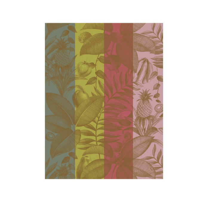 Jacquard Français Cotton Tea Towel  - Fruits Exotiques / Rose