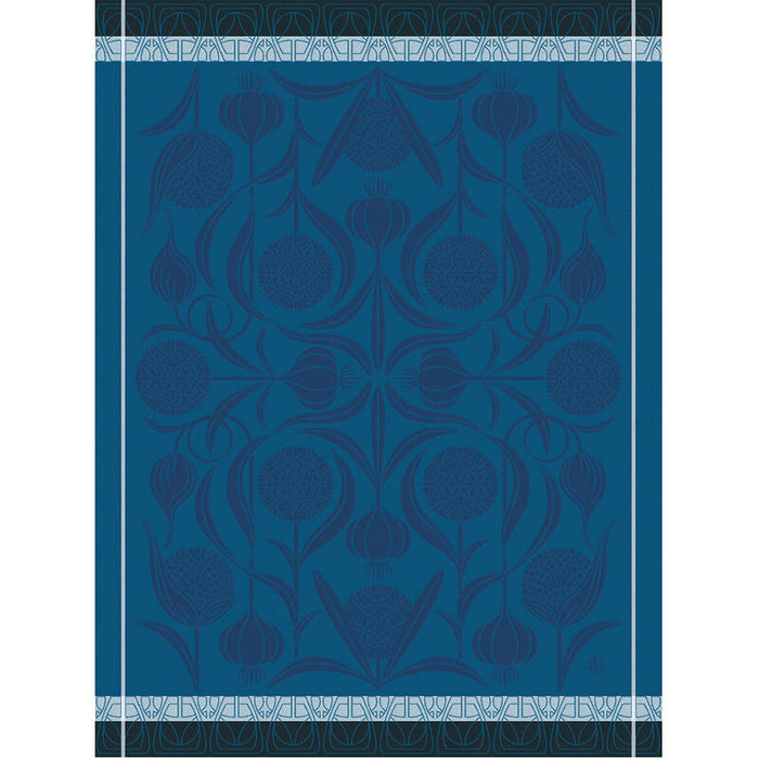 Jacquard Français Cotton Tea Towel  - L'ail Bleu