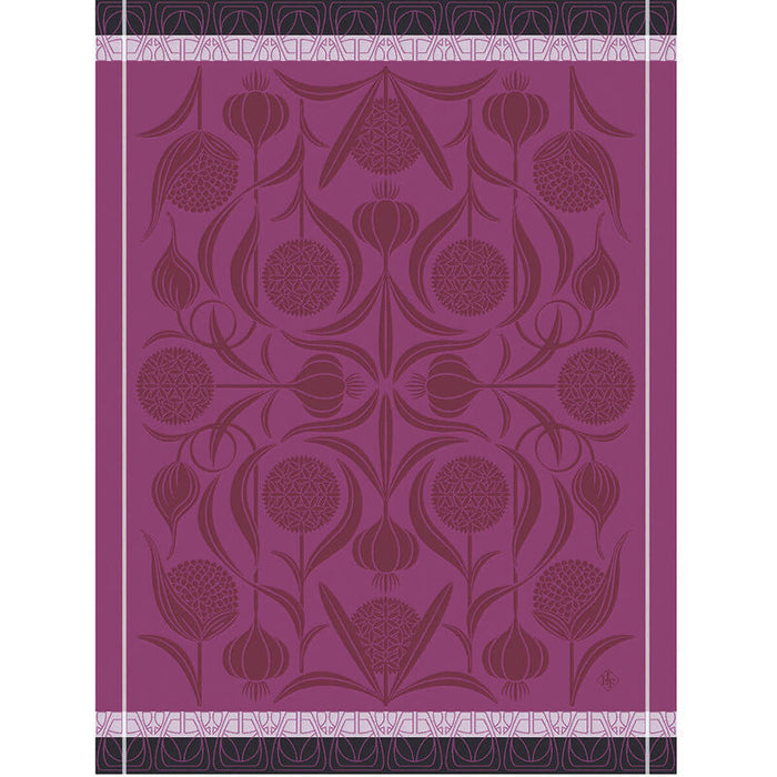 Jacquard Français Cotton Tea Towel  - L'ail Rose