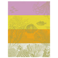 Jacquard Français Cotton Tea Towel  - Sous l'océan / Jaune