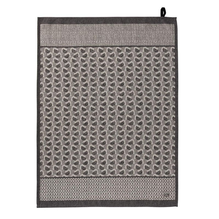 Jacquard Français Cotton Tea Towel – Empreintes / Black