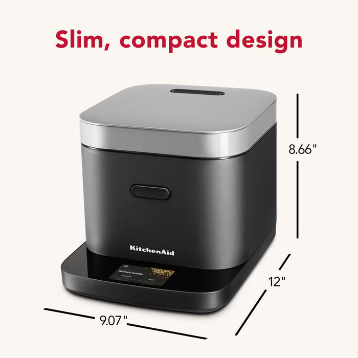 KitchenAid® Compact Grain and Rice Cooker - Black Matte