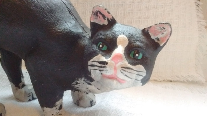 Kitty Cat Door Stop - Solid 3 Dimensional Cast Iron Cat - Olde Church Emporium