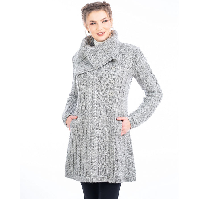 Ladies 4 Buttons Collar Coat 2 Colors 6 Sizes Made in Ireland - Olde Church Emporium