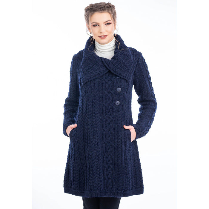 Ladies 4 Buttons Collar Coat 2 Colors 6 Sizes Made in Ireland - Olde Church Emporium