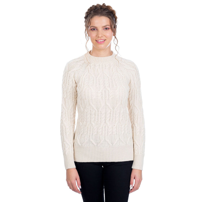 Ladies Crew Neck Sweater 2 Colors 6 Sizes Made in Ireland - Olde Church Emporium