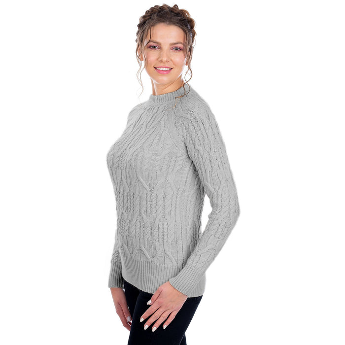 Ladies Crew Neck Sweater 2 Colors 6 Sizes Made in Ireland - Olde Church Emporium