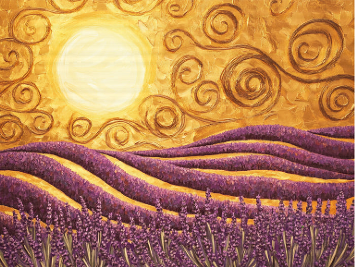 Lavender Breeze Over Rolling Fields