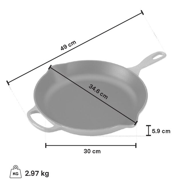 Le Creuset 30cm Signature Iron Handle Skillet - Meringue