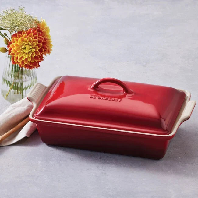 Le Creuset 3.8L Rectangular Casserole with Lid - Cerise