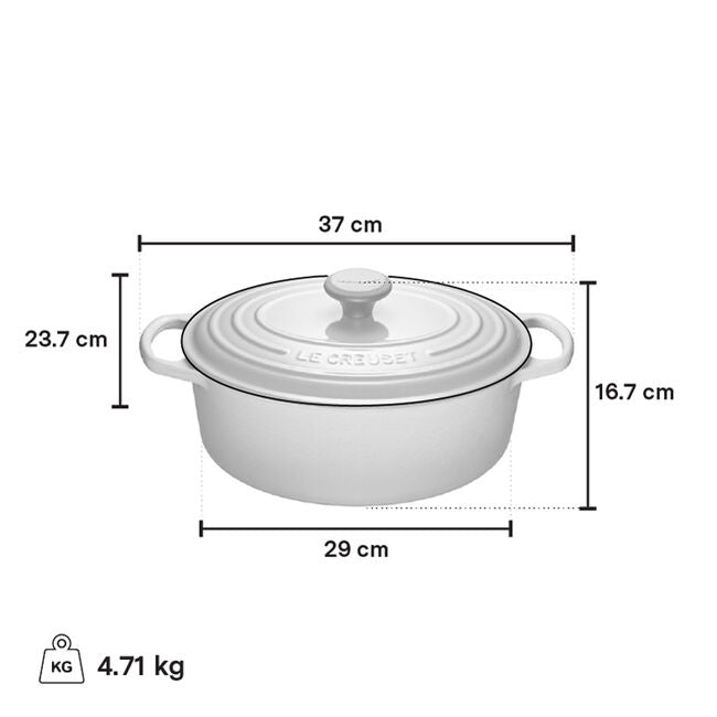 Le Creuset 4.7L Oval French Oven - Oyster