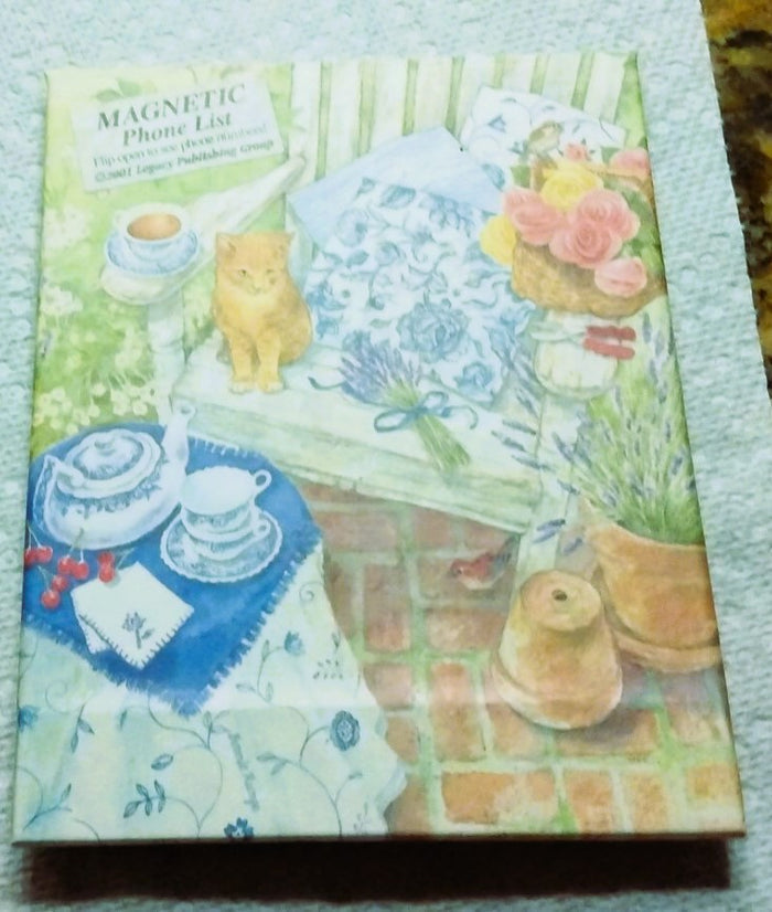 Legacy Kitten and Tea  Fridgemate Magnetic Phone List