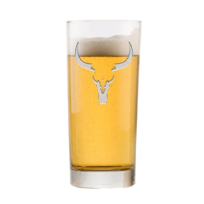 Longhorn Deep Carved Highball Glasses made in the USA - Your Western Decor
