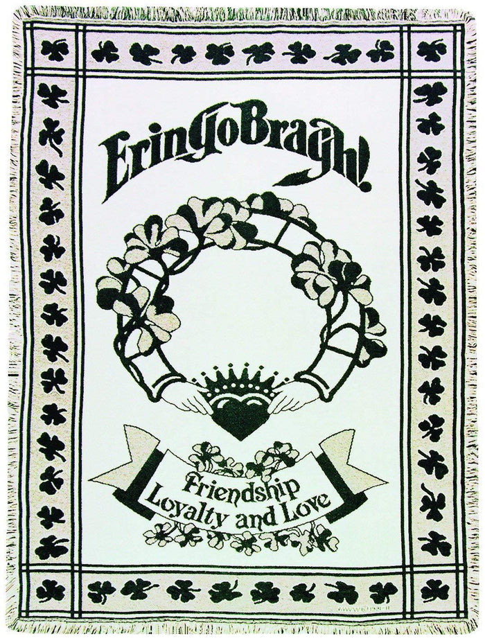 Manual Woodworkers 46 X 60-Inch Irish Collection 2-Layer Throw, Erin Go Bragh Made in the USA - Olde Church Emporium