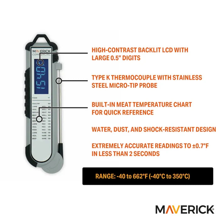 Maverick Pro-Temp Professional Thermocouple Thermometer - Grey