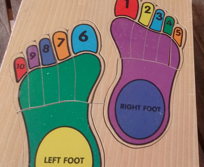 Melissa and Doug Colorful Wooden Puzzles Hand or Foot Counting Ages 2 and UP - Olde Church Emporium