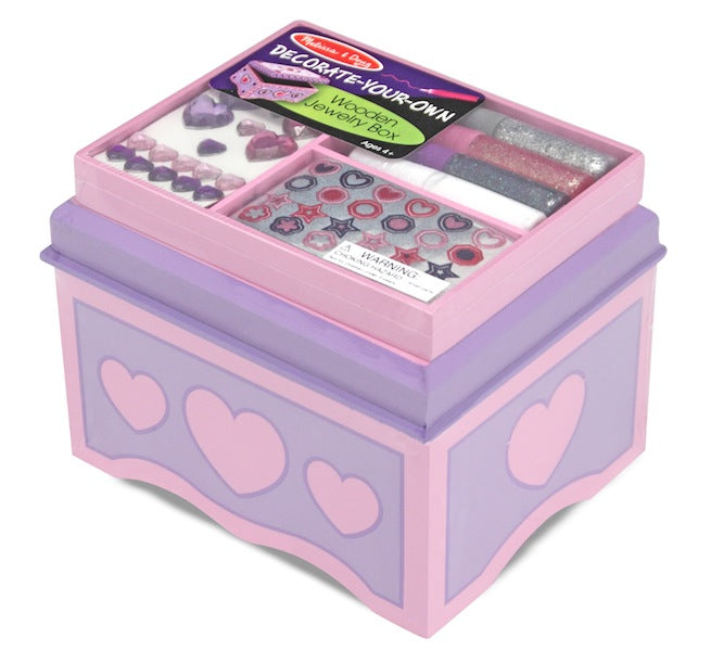 Melissa and Doug Decorate Your Own Wooden Jewelry Box Ages 4+ Item # 3346