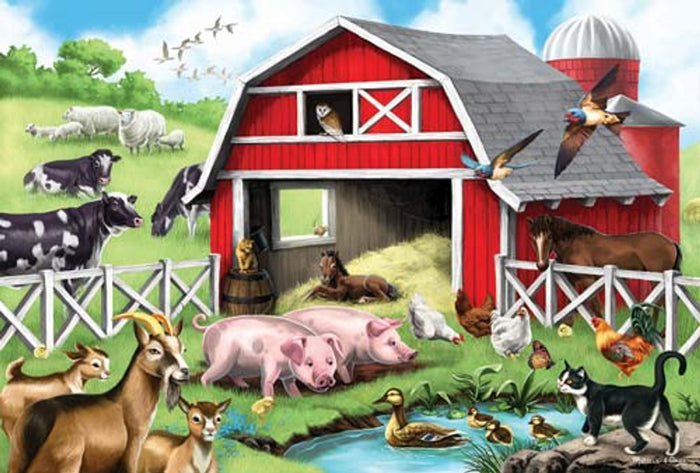 Melissa and Doug Farm Friends 24pc Floor Puzzle Ages 3+ Item #4428 Barn Pigs