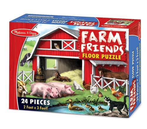 Melissa and Doug Farm Friends 24pc Floor Puzzle Ages 3+ Item #4428 Barn Pigs