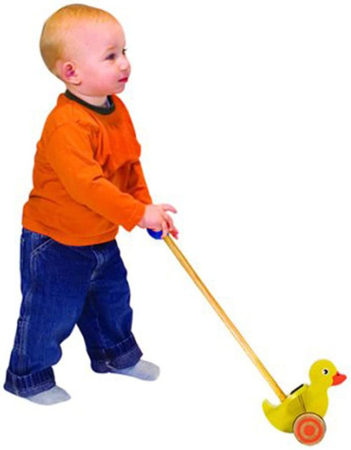 Melissa and Doug Flapping Duck Push Toy Ages 1+ Toddler Toy, Wooden Item # 3081