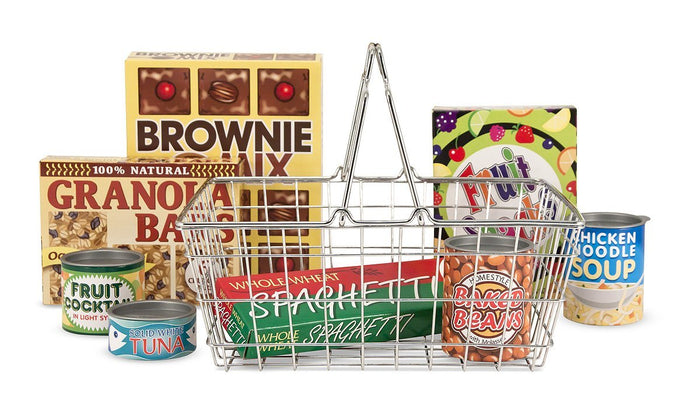 Melissa & Doug - Grocery Basket Pretend Play Toy With Heavy Gauge Steel Construction - Olde Church Emporium