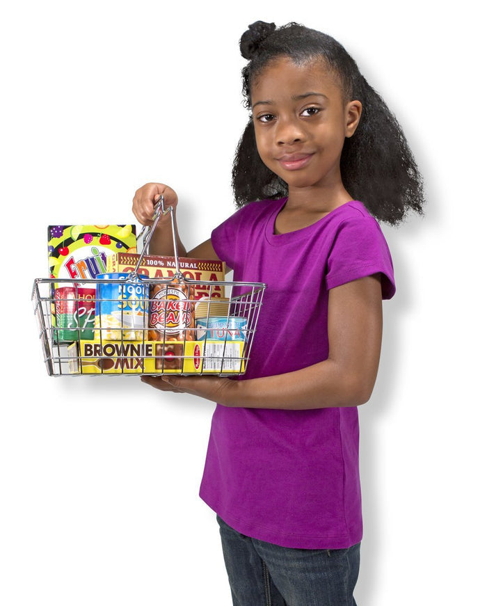 Melissa & Doug - Grocery Basket Pretend Play Toy With Heavy Gauge Steel Construction - Olde Church Emporium