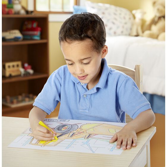 Melissa and Doug Jumbo Multi-Theme Coloring Pad Blue 000772042260 50 Pages Ages 3+