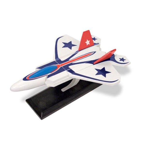 Melissa and Doug Mighty Builders Jet Plane Item #4094 Over 13" Long Ages 6+ Display stand