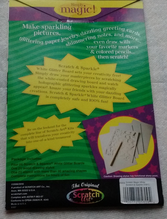 Melissa and Doug Scratch Magic Scratch and Sparkle White Glitter Board 000772058094