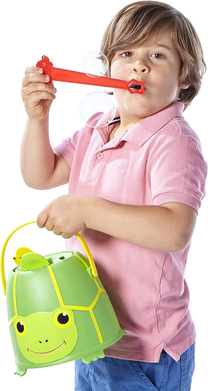 Melissa and Doug Tootle Turtle Bubble Bucket Ages 3+ Item # 6141 Bubble Blowing Fun