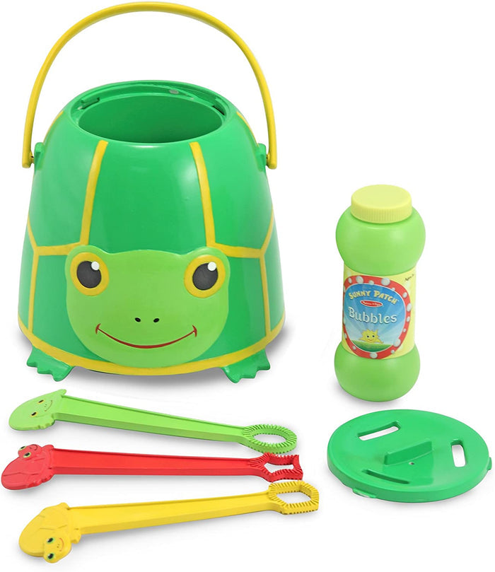 Melissa and Doug Tootle Turtle Bubble Bucket Ages 3+ Item # 6141 Bubble Blowing Fun